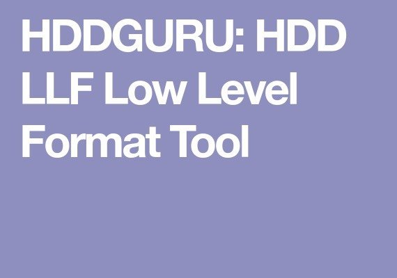 HDD LLF Low Level fürmat Tool Lifetime 1 PC
